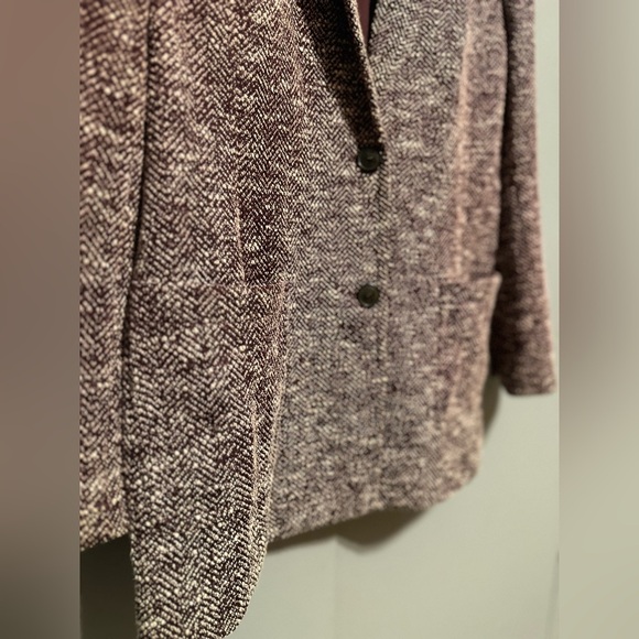 Talbots -  Deep Maroon & Cream Speckled Blazer (Size 10) - Picture 7 of 11